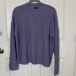 SPLENDID Purple Pastel Knit Sweater Crew Neck Size Medium spring eater Passover